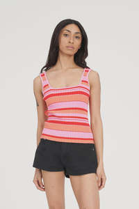 Huffer: Huffer Kyra Stripe Rib Tank Heatwave