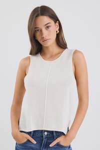 Among The Brave Nomad Ivory Lightweight Knit Tank Top