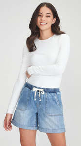 All Bottoms: Junkfood Maggie Shorts Blue