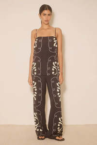 Mon Renn Savanna Black Contrast Print Pant