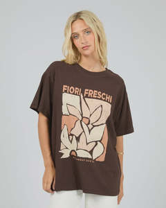 Tanks Tees: All About Eve Fiori Freschi Relaxed Tee Brown