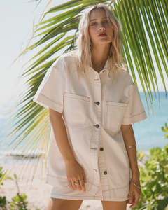 All About Eve Simi Denim Shirt Vintage White