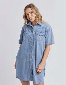 Foxwood Sorcha Denim Dress Light Blue