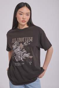 All About Eve: All About Eve Silverton Relaxed Tee Washed Black