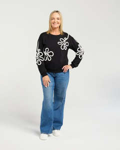 Sweaters: Seduce Aurelia Sweat Black/White