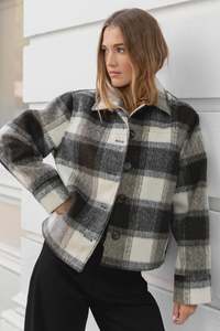 Ivy + Jack Sweeping Grey Check Soft Jacket