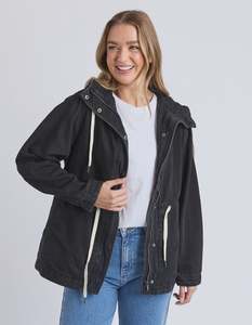 Womens Outerwear: Foxwood Kingston Anorak Washed Black