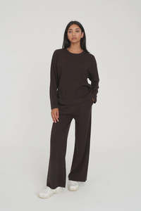 Huffer: Huffer Merino Lounge Pant Chestnut
