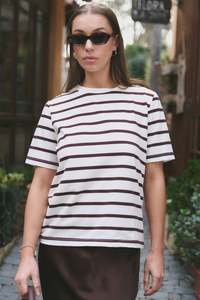 Re: Union Binding White Chocolate Stripe Boxy Fit Tee