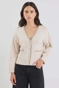 Ivy + Jack Rapport Ivory V Neck Cardi