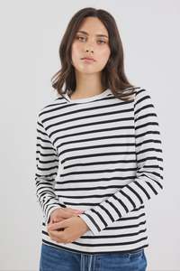 Re:Union Tether Long Sleeve Tee Black/White Stripe