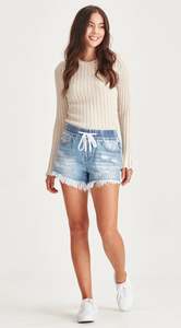 Junkfood Stella Shorts Vintage Blue