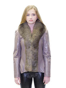 Jacket: Karu Fur Trim Scallop Leather Jacket