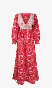 Products: Red Printed maxi dress Place du Solei - Katerina Boutique