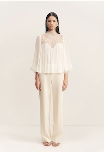 Emory lace blouse- white - Katerina Boutique