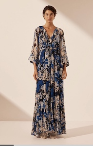 Olea Drawstring Ruffle Maxi Dress - Katerina Boutique