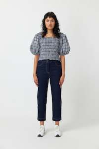 Winter 23 Sale: Gingham shirred top