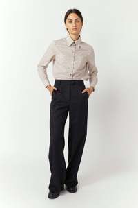 Twill wide leg trouser