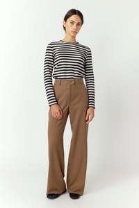 Twill wide leg trouser