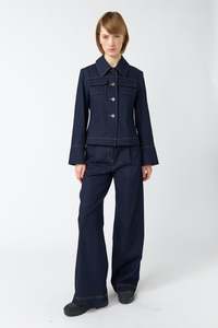 Outerwear: Denim cadet jacket