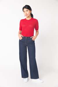 Denim low rise trouser