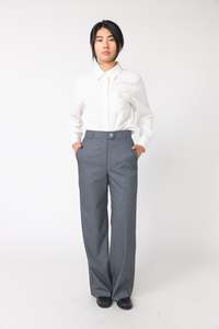 Twill wide leg trouser