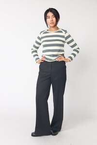 Twill wide leg trouser