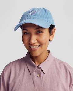 Embroidered Cord Cap - Washed Blue