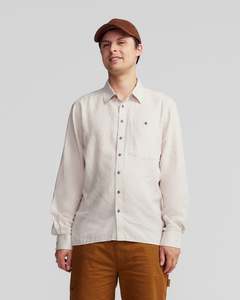 Men’s Weekend Natural Long Sleeve Shirt -  Light Hike Stripe