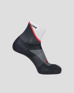 Salomon Pulse Ankle Socks - Icicle/Nine Iron/Neon Flame
