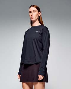 Women's 1987 Organic Cotton L/S Tee - Washed Black