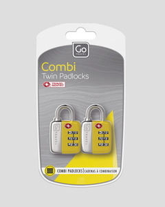 Go Travel TSA Combi Padlocks 2Pk - Yellow