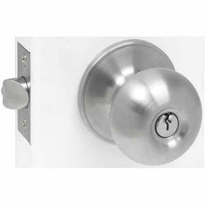 Cabin Handles Knobs: Locware Royal Entrance Knob Set Satin Stainless Steel Finish