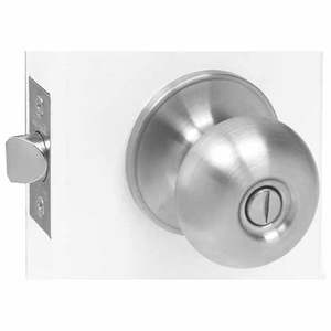 Locware Royal Privacy Knob Set Satin Stainless Steel Finish