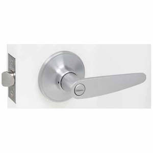 Cabin Handles Knobs: Locware Florence Privacy Lever Set Satin Chrome Finish