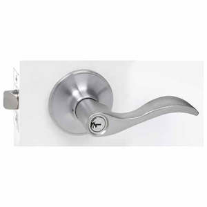 Locware Naples Entrance Lever Set Satin Chrome Finish
