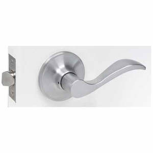 Locware Naples Passage Lever Set Satin Chrome Finish