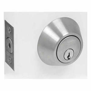 Door Handles Parts: Locware Double Cylinder Deadbolt Satin Stainless Steel Finish