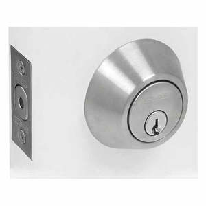 Door Handles Parts: Locware Single Cylinder Deadbolt Stainless Steel Finish