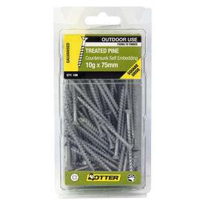 Otter Treated Pine Screws 10g x 75mm Pack of 100 Galvanised
