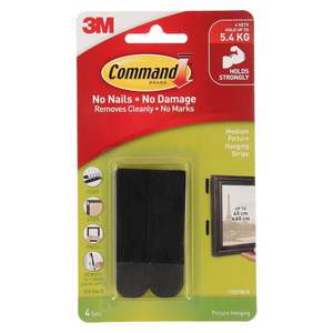 Hooks: Command Picture Hanging Strips Medium Black