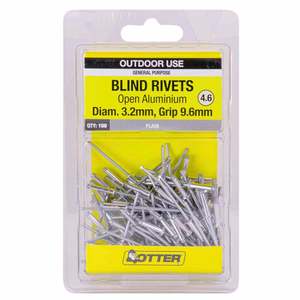 Otter Blind Rivets 4.6 Pack of 100 Aluminium