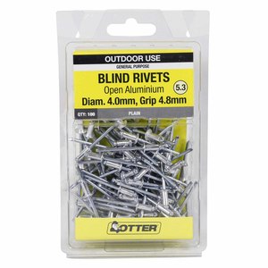 Rivets Accessories: Otter Blind Rivets 5.3 Pack of 100 Aluminium