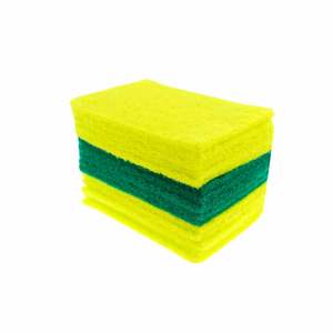 Spick N Span Scourers 15 Pack 150x100mm Green and Yellow