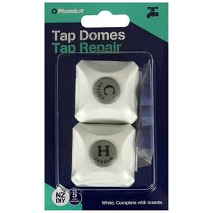 Plumb It Tap Domes with Inserts White