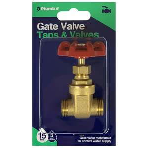 Parts Accessories: Plumb It Gate Valve Male 15mm