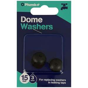 Plumb It Tap Washer Dome 15mm Black