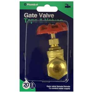 Plumb It Gate Valve Female 20mm