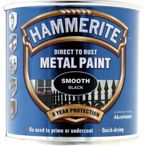 Craft Paints Special Effects: Hammerite Direct to Rust Metal Paint Smooth Finish 250ML Black