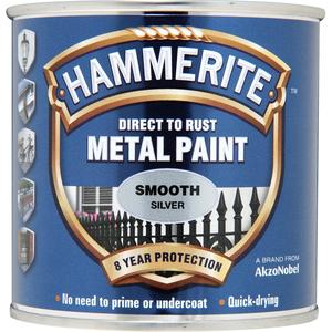 Craft Paints Special Effects: Hammerite Smootherite Direct to Rust Metal Paint 250mL Smooth Silver